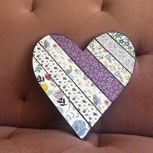 Floral and Purple Heart Wall Art